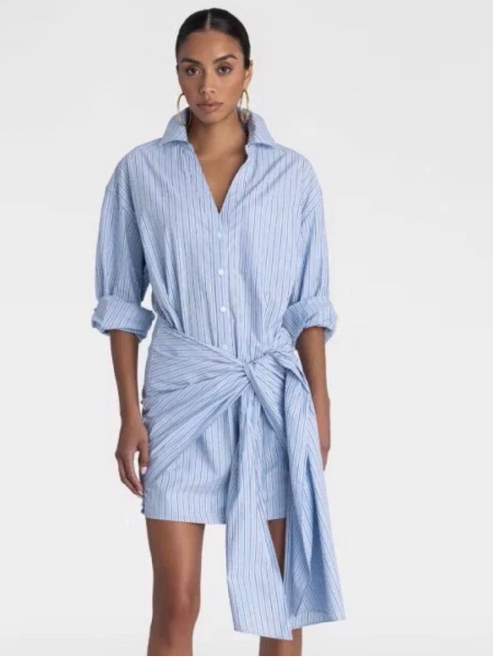 KBB by KAHLANA Women's Long Sleeve 'The Tie Waist Shirtdress'